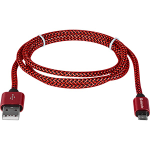 Шнур USB А-микро USB (1 м) шт.-шт. Defender USB08-03T PRO 2,1A 87801 крас.