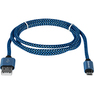 Шнур USB А-микро USB (1 м) шт.-шт. Defender USB08-03T PRO 2,1A 87805 син.