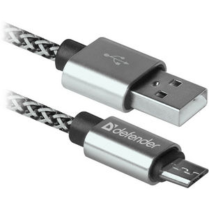 Шнур USB А-микро USB (1 м) шт.-шт. Defender USB08-03T PRO 2,1A 87803 бел.