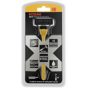 Бритвенный станок Kodak MAX Prem Razor 5 мужской, 5 лезвий, 4 кассеты (Б0051169)