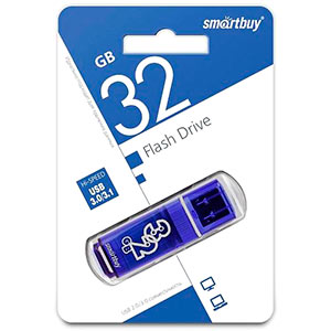 Накопитель Flash Smartbuy 32Gb Glossy series Blue (SB32GBGS-B)