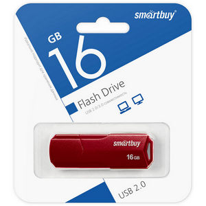 Накопитель Flash Smartbuy 16Gb Clue Burgundy (SB16GBCLU-BG)