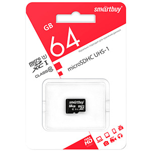Карта памяти micro-SD Smartbuy 64GB class 10 UHS-1