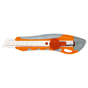 Нож пластиковый Кратон обрезиненный корпус, винт фикс. 18 мм (21303006)