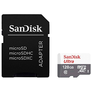 Карта памяти micro-SD Sandisk 128GB сlass 10 + адаптер (SDXC)