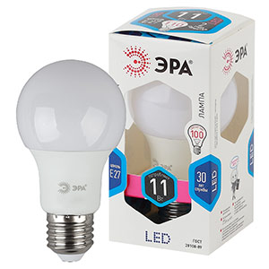 Лампа светодиодная  ЭРА LED A60-11w-840-E27 холодный свет