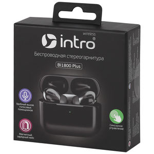 Наушники беспроводные Intro BI-1800 чер. Bluetooth