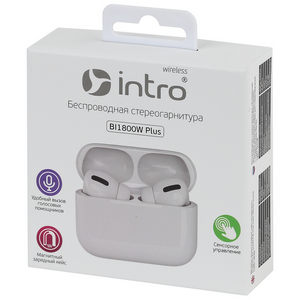 Наушники беспроводные Intro BI-1800 бел. Bluetooth