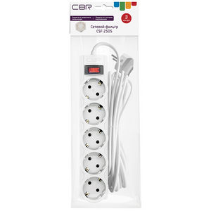 Фильтр сетевой CBR CSF 2505-3.0 white (5 розеток; 3,0 м, 10A)