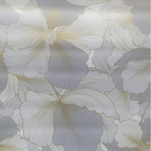 Клеенка столовая Grace ST1022 (1,37 м; рул.20) ткань с ПВХ покр. с тисн., цветы с окант. на сером