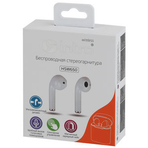 Гарнитура стерео Intro HSW650 бел. Bluetooth