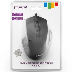 Мышь CBR CM 330 black, 1600 dpi,  USB