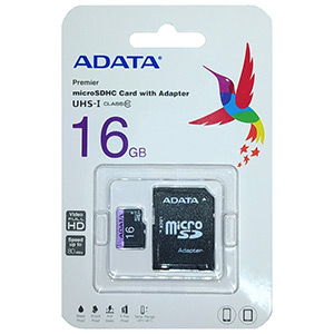 Карта памяти micro-SD A-Data 16GB class 10 + адаптер