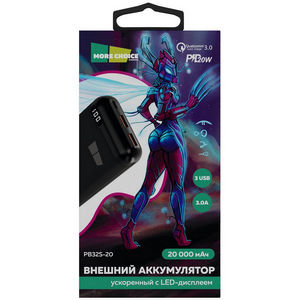 Резервный аккумулятор More choice PB32S-20 20000 mAh 2USB (3A) + Type-C (3A) Black