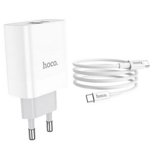Заряд. устр. сетевое Hoco C80A, PD20W + QC3.0, USB + Type-C белый