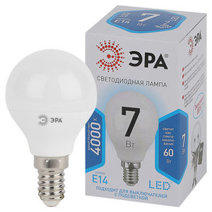 Лампа светодиодная  ЭРА LED P45-7w-840-E14 холодный свет