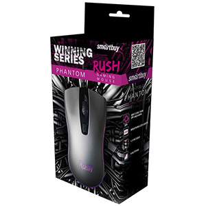 Мышь Smartbuy RUSH Phantom SBM-713G-G black, игровая, 1600dpi, 4 кнопок, USB