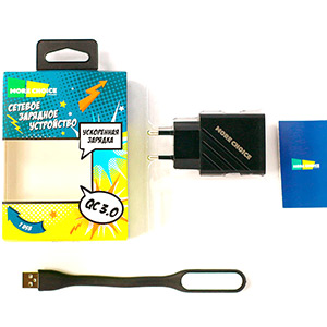 Заряд. устр. сетевое More choice NC51QC, 1USB 3.0A, QC3.0 black