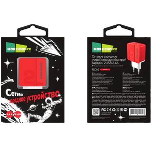 Заряд. устр. сетевое More choice NC46, 2USB 2.4A, red