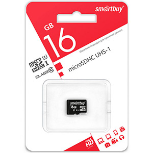 Карта памяти micro-SD Smartbuy 16GB class 10