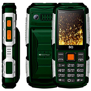 Телефон сотовый BQ 2430 Tank Power Green Silver