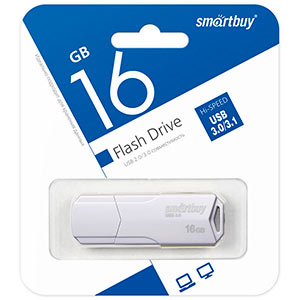 Накопитель Flash Smartbuy 32Gb Clue White (SB32GBCLU-W)