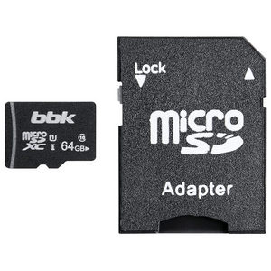 Карта памяти micro-SD BBK 064GXCU1C10A (064GSDHCU1C10A) 64GB class 10 + адаптер