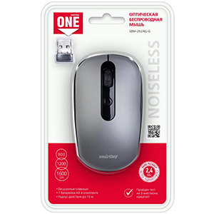 Мышь Smartbuy ONE 262AG-G silver USB (беспроводная)