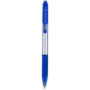 Ручка шариковая Deli X-tream EQ11-BL d=0,7мм авт. резин. манжета, чернила чер. (синий мет. / синий)