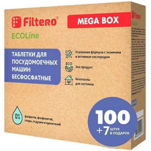 Таблетки для посудомоечной машины Filtero 724 (бесфосфатные, 100 шт)