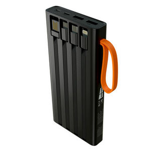 Резервный аккумулятор More choice PB22-10 10000 mAh 2USB (2.1A), 4 встр. кабеля, Black