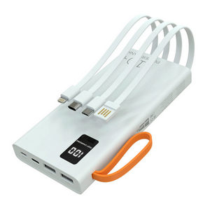 Резервный аккумулятор More choice PB22-10 10000 mAh 2USB (2.1A), 4 встр. кабеля, White