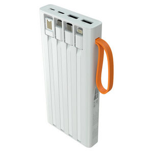 Резервный аккумулятор More choice PB22-10 10000 mAh 2USB (2.1A), 4 встр. кабеля, White