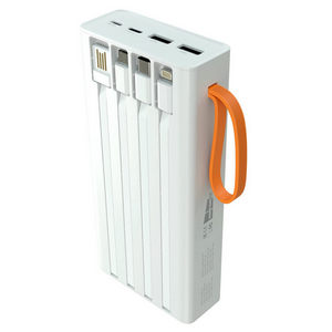 Резервный аккумулятор More choice PB22-20 20000 mAh 2USB (2.1A), 4 встр. кабеля, White