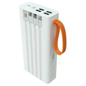 Резервный аккумулятор More choice PB22-30 30000 mAh 2USB (2.1A), 4 встр. кабеля, White