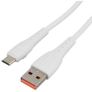 Шнур USB А-микро USB (1 м) шт.-шт. GoPower GP07M 2,4A силикон бел.