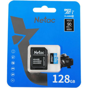 Карта памяти micro-SD Netac 128GB class 10 UHS-1 + адаптер (P500 Standard)