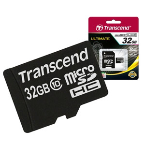 Карта памяти micro-SD Transcend 32GB class 10 + адаптер