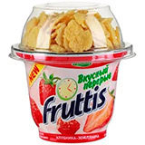 Продукт йогуртный  Фруттис 180г 2,5% клубника-земляника с топпером
