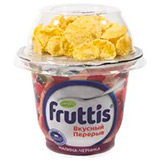 Продукт йогуртный  Фруттис 180г 2,6% Вкусный перерыв малина-черника с топпером
