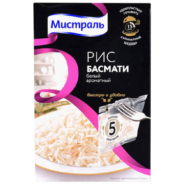 Крупа Мистраль 400г Рис Басмати 5*80г