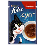 Корм д/кошек Феликс 48г суп с говядиной