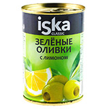 Оливки Иска 300мл зеленые с лимоном ж/б