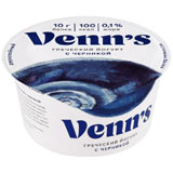 Йогурт Греческий Венс 130г 0,1% с черникой