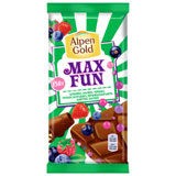 Шоколад Альпен Гольд Максфан 150г ягоды/фрукты/карамель/шипучие шарики