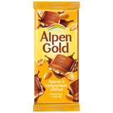 Шоколад Альпен Гольд 85г арахис/кук.хлопья