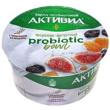 Биопродукт творожно-йогуртный  Активия 135г 3,5% чернослив/курага/инжир