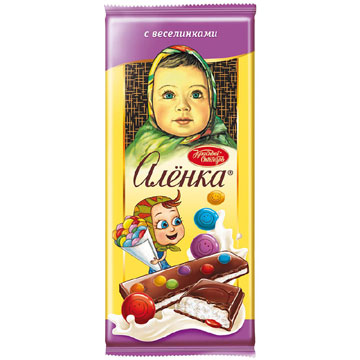 Шоколад Аленка 87г с цветным драже веселинками