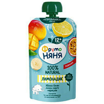 Напиток Фруто-няня Лимонадик 130мл яблоко/банан/лимон/манго/маракуйя