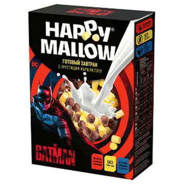 Завтрак сухой Хаппи Маллов 240г с маршмелоу Бэтман